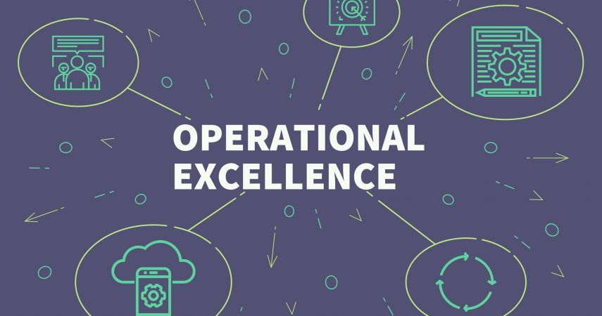 Conceptual business illustration with the words operational excellence